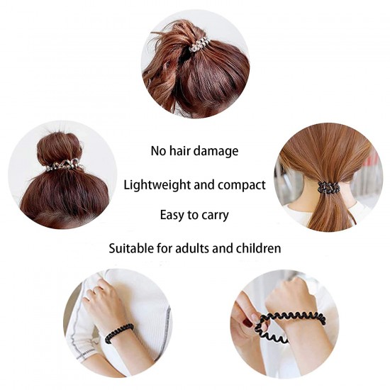 17 Pack Hair Ties Hair Elastics, Multi Color Hair Bands Waterproof Phone Cord Hair Scrunchies Hair Accessories for Women