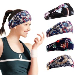 Wide Headbands for Women Fashion Boho Headband Yoga Workout Head Wrap 4 Pack