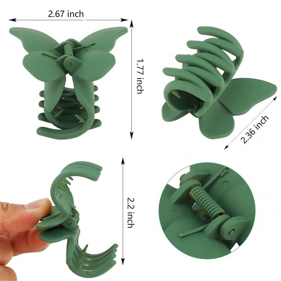 Butterfly Hair Clips, 4Pcs Claw Clips for Girls Women, Matte Hair Claws Butterflies Accessories Hair Clamps Jaw Clips