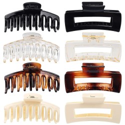 8 Pack Hair Clips Rectangular Hair Clips , 4.3 Ihch Claw Clip Large Hair Jaw Clips Hair Clamps for Women 