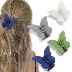 Butterfly Hair Clips, 4Pcs Claw Clips for Girls Women, Matte Hair Claws Butterflies Accessories Hair Clamps Jaw Clips