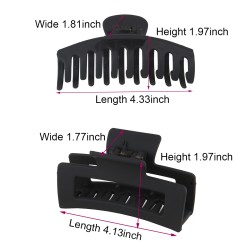 Large Long Hair Clips, Durable Matte Claw Clips, Rectangular Hair Clips for Thick Thin Curly Hair 8 Pack